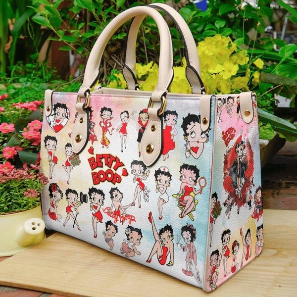 Betty Boop Leather Handbag, Betty Boop Pattern Women Bag-image