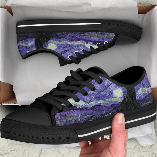 Van Gogh Starry Night Women's Low Top Sneaker-image