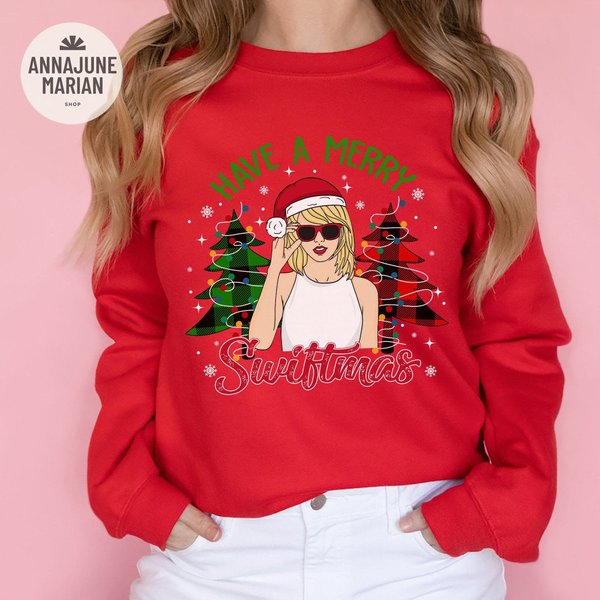 Have A Merry Swiftmas Sweatshirt, Swift Christmas Sweatshirt, Ts Fan Gift, Swiftmas Shirt-image