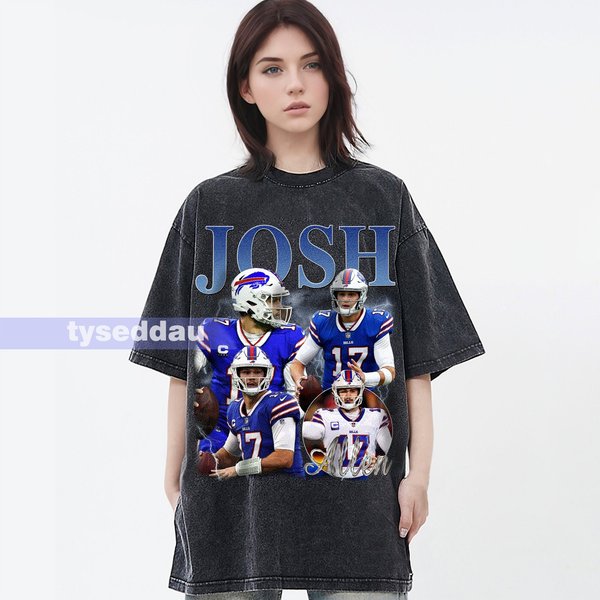 Josh Allen Vintage Washed T-Shirt, Quarterback Homage-image