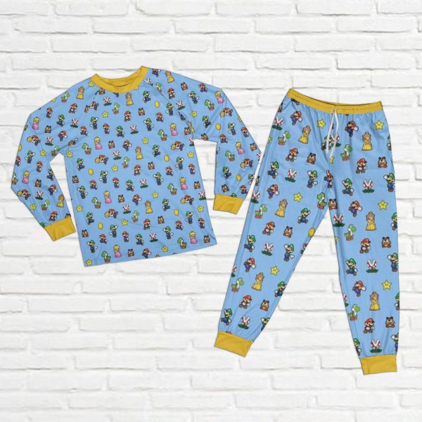 Mario Pajama, Game Mario Matching Family Pajamas Set-image