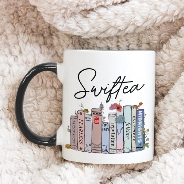 Swiftea Mug, Floral Music Album Mug, Birthday Gift, Gift For Yourself, , Swift Fan Gift-image