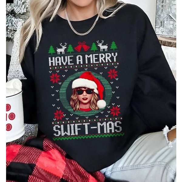 Ugly Have A Merry Swiftmas Sweatshirt, Merry Swiftmas Sweatshirt-image