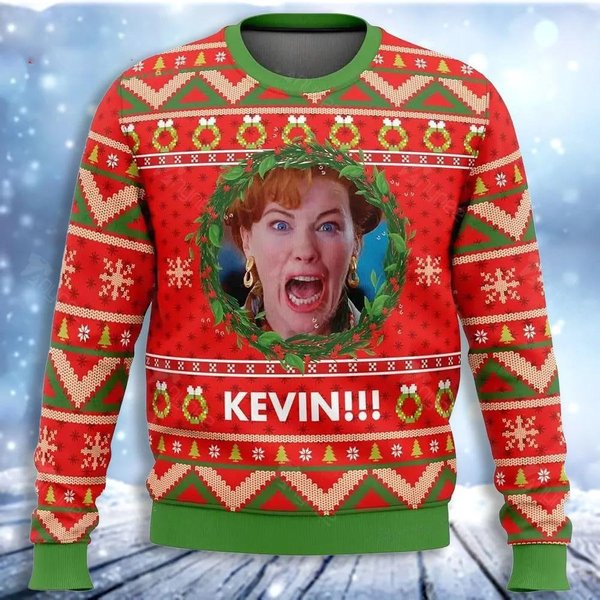 Kevin!!! Home Alone Ugly Unisex Christmas Sweater-image
