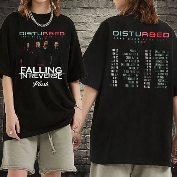 Disturbed Take Back Your Life Tour Falling In Reverse 2024 Tour Shirt-image