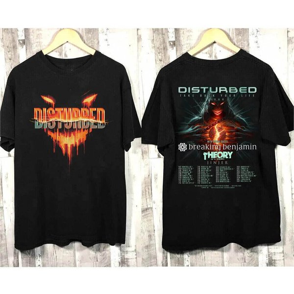 Tour 2023 Disturbed Band T-Shirt Black Life Concert Gift Music For Fan-image
