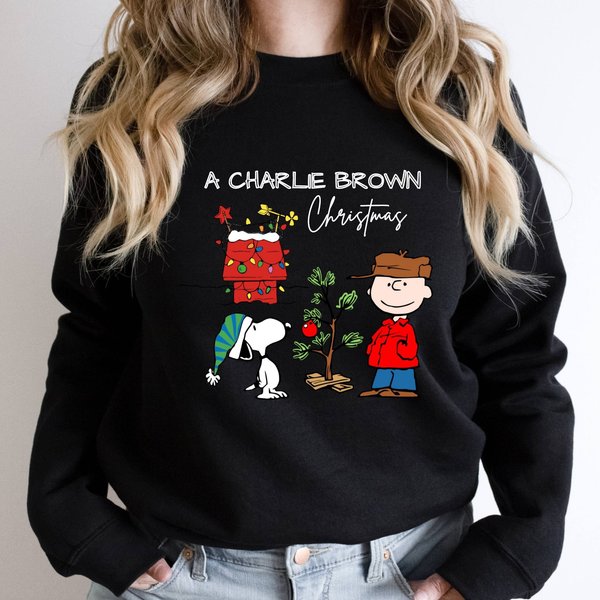 Charlie And The Snoopy Christmas Sweatshirt, Christmas Cartoon-image