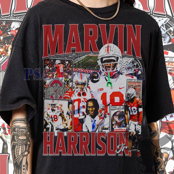 Vintage 90S Graphic Style Marvin Harrison T-Shirt, Marvin Harrison Vintage Tee, American Football Gift-image
