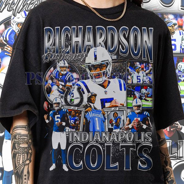 Vintage 90S Graphic Style Anthony Richardson T-Shirt, Anthony Richardson Vintage Tee, American Football Gift-image