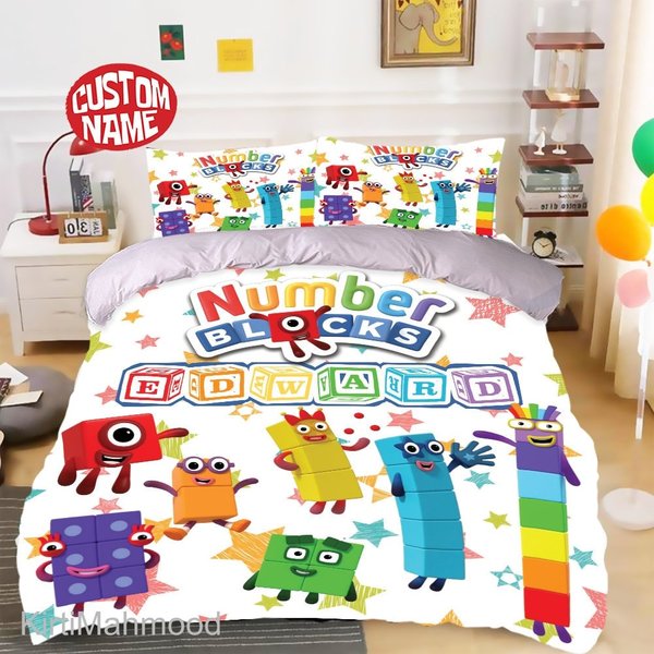 Personalized Numberblocks Duvet Cover And Pillowcase, Numberblocks Bedding Set-image