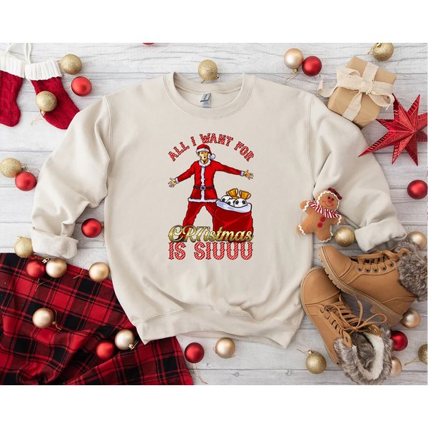 Cristiano Ronaldo Christmas Sweatshirt , Cr7 Xmas Shirt , Ronaldo Santa Claus Shirt-image