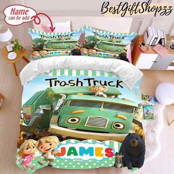 Personalized Trash Truck Quilt Blanket-image