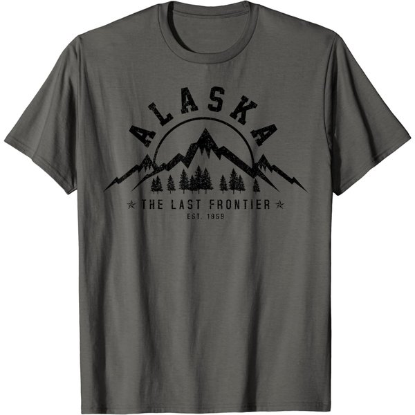 Alaska The Last Frontier Est. 1959 Mountains Nature Gift T-Shirt-image