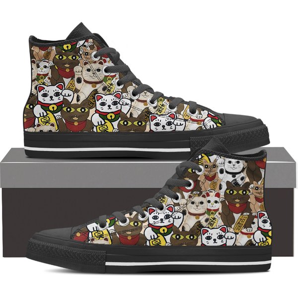 Maneki Neko Lucky Cats High Top Sneakers