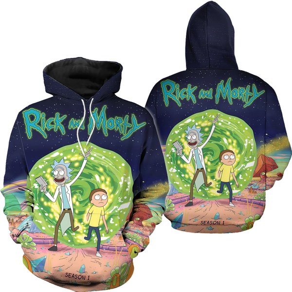 Rick And Rickandmorty 3D Pullover Hoodie-image