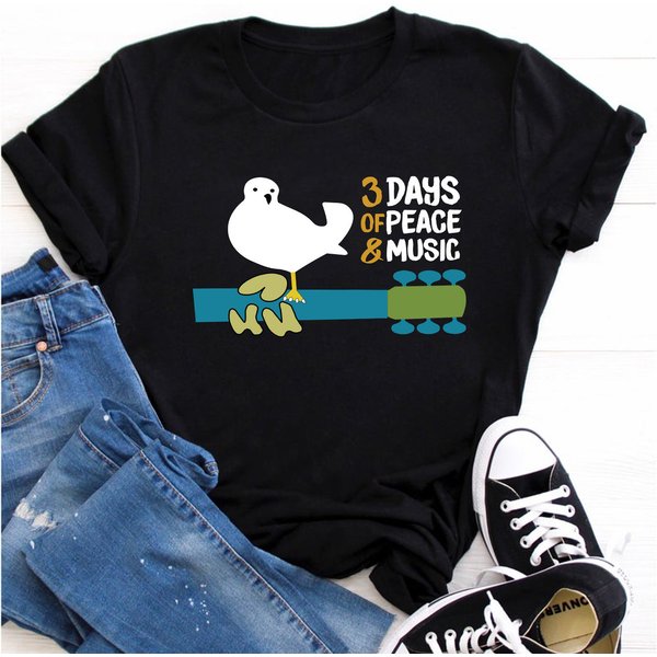 Woodstock T-Shirt - 60'S, Festival,3 Days Of Peace & Music 1969 ,Peace And Music-image