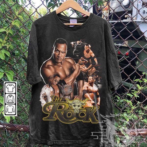 Vintage Bootleg Style The Rock Dwayne Johnson Shirt, The Rock Wrestling T-Shirt-image
