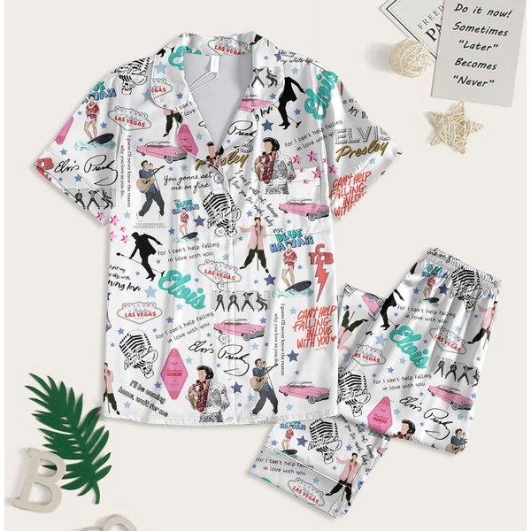 Elvis Pajamas, Set Elvis Shirt, Elvis Presley Elvis Presley Lovers-image