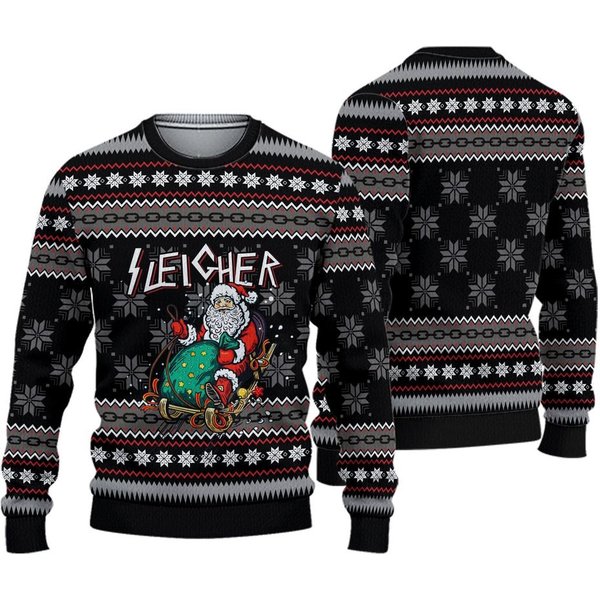 Funny Santa Sleigher Christmas Ugly Sweater, Hamm's Beer 3D Sweater-image