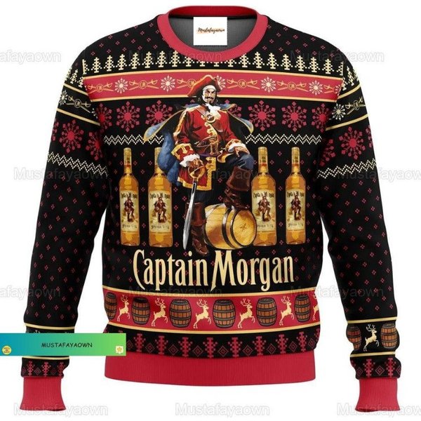 Christmas Captain Morgan Ugly Sweater, Captain Morgan Xmas Sweater-image