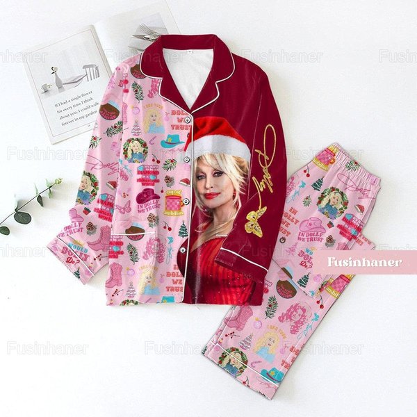 Christmas Dolly Parton Pajamas, Dolly Parton Pajamas Set-image