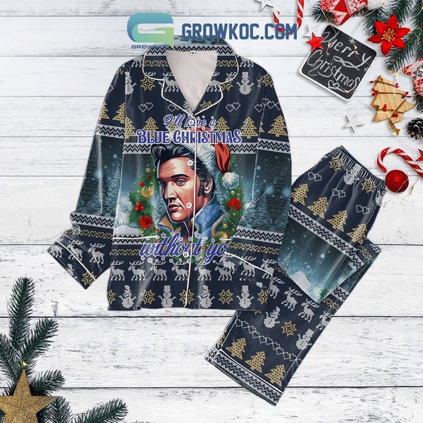 Elvis Presley I'll Have A Blue Christmas Without You Pajamas Set, Christmas Pajamas