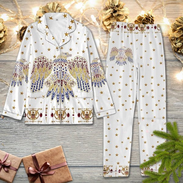 Christmas Elvis Pajamas Set, Elvis Presley Pajamas, Elvis King Pajamas-image