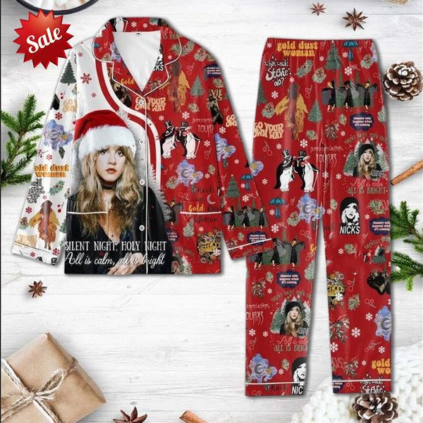 Christmas Stevie Nicks Women Pajamas Set, Christmas Steve Pajamas Set-image