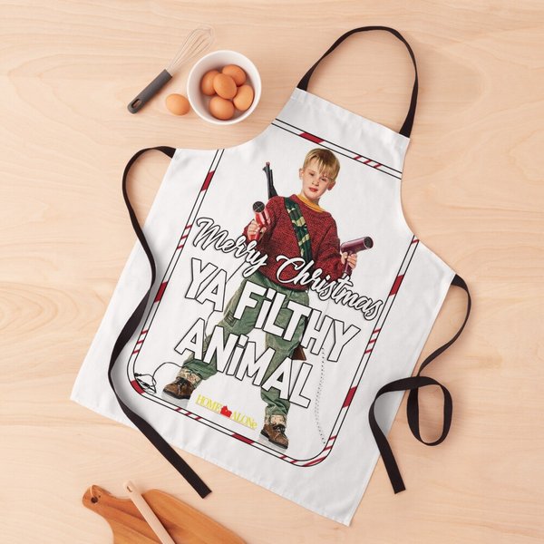Ya Filthy Animal Home Alone Funny Christmas Kitchen Apron-image