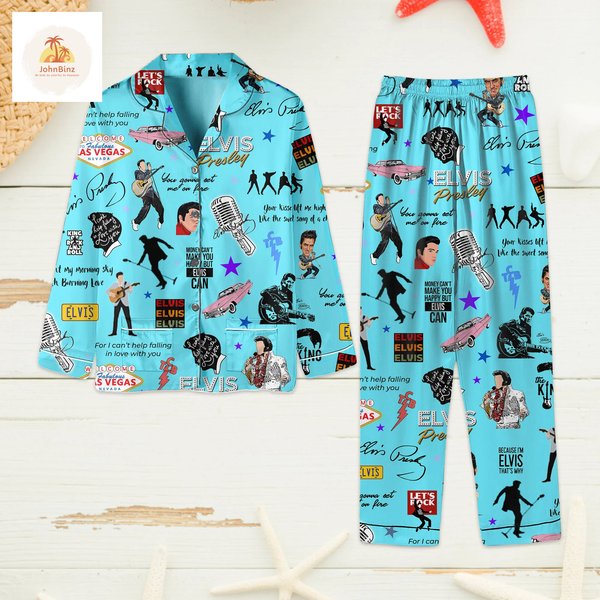 Elvis Presley Pajamas Set, Rock And Roll Pajamas, Elvis Presley Pajama