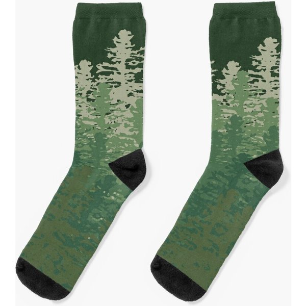 Forest Pine Tree Pattern Socks