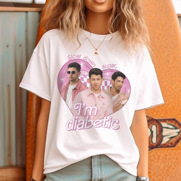 Slow Down Sugar Im Diabetic Jonas Brothers Tshirt, Funny Nick Jonas Shirt-image