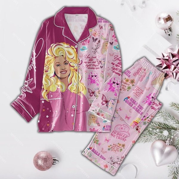 Have A Holly Dolly Christmas Pajamas Set, In Dolly We Trust Pajamas Sets-image