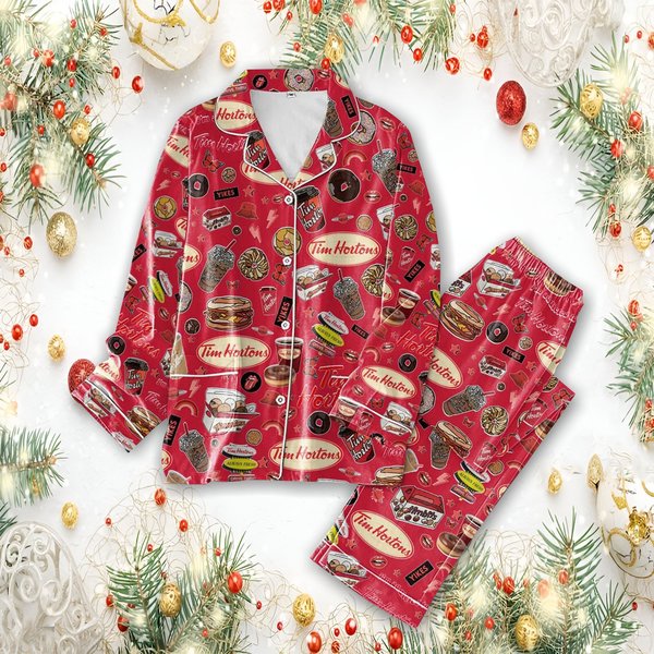 Tim Hortons Pajamas, Tim Hortons Long Pajama, Coffee Lover Pajamas Sets-image