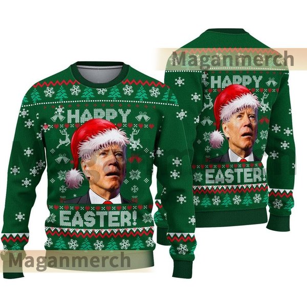 Santa Joe Biden Merry Easter Ugly Christmas Shirt, Christmas Gift-image