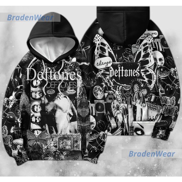 Deftone Around The Fur Cat 90S Music 3D Hoodie-image