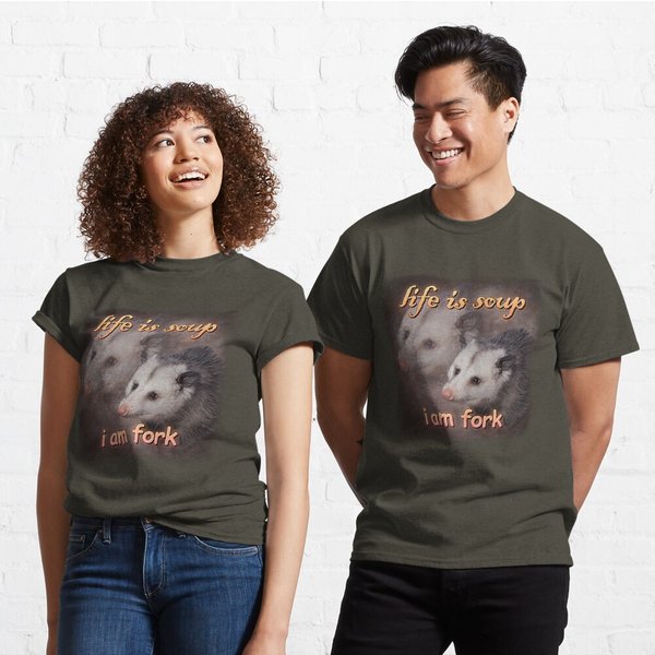 Life Is Soup, I Am Fork Possum Word Art Classic T-Shirt-image