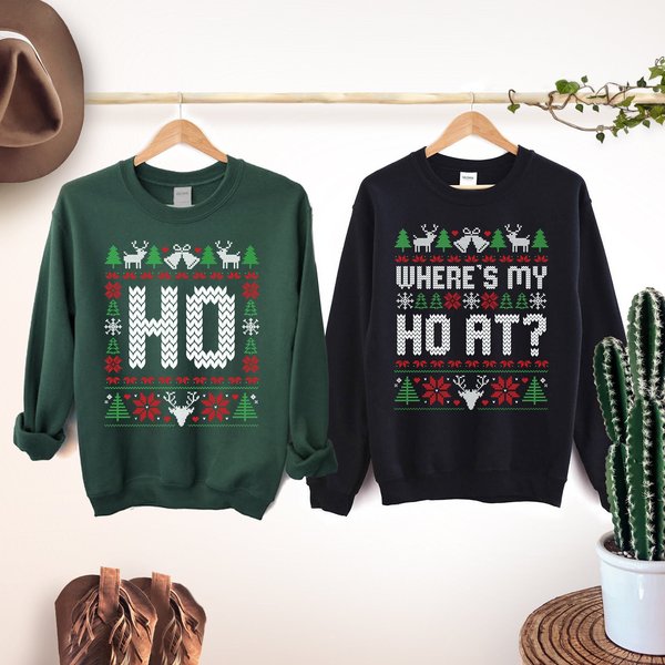 Unisex Funny Couples Ugly Christmas Sweater-image