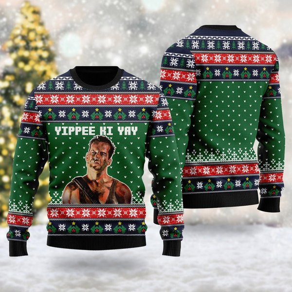 Yippee Ki Yay Quotes 3D Sweater, Us Action Movie Christmas 3D Sweater, Christmas Gift-image
