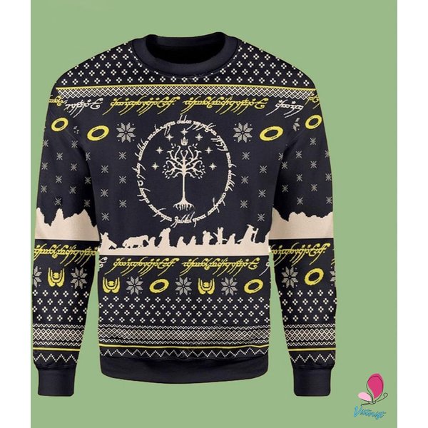 Lord Of The Rings Elvish Circle Christmas Ugly Sweater, Movie Ugly Sweater-image