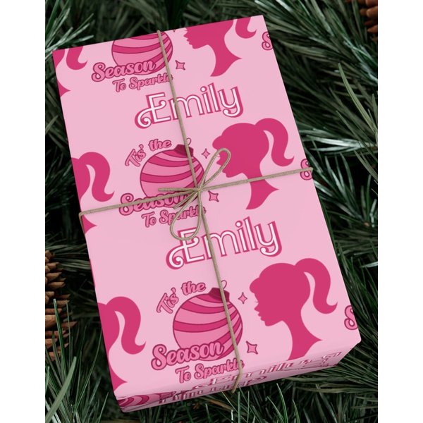 Barbie Christmas Wrapping Paper | Personalized Holiday Gift Wrap-image