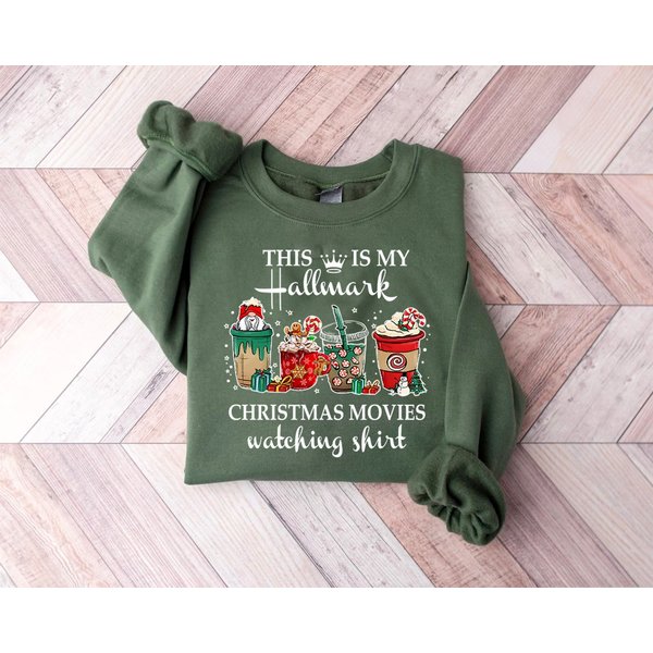 This Is My Movie Watching Sweatshirts, Hallmark Christmas Movies Sweatshirt-image