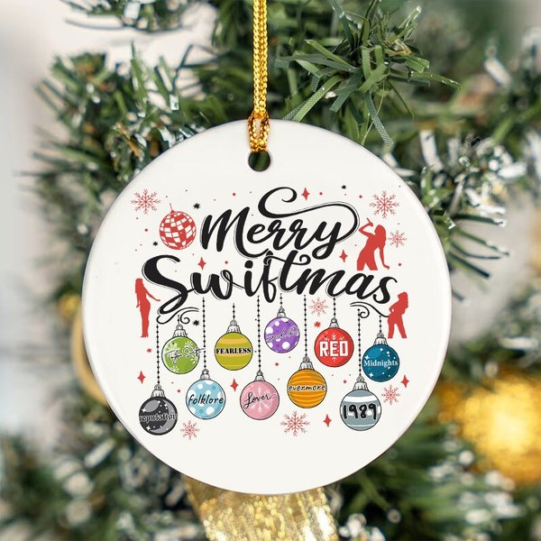 Merry Swiftmas Ornament, Have A Merry Swiftmas , Ts Fan Ceramic Ornament