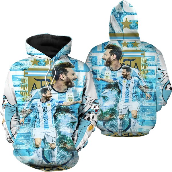 Qatar Wc Goat Messi Football Player 3D Hoodie-image