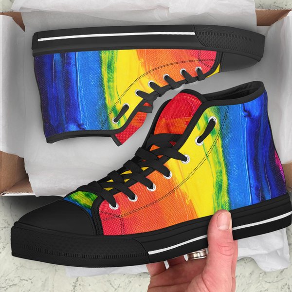 Rainbow Men's High Top Sneakers-image