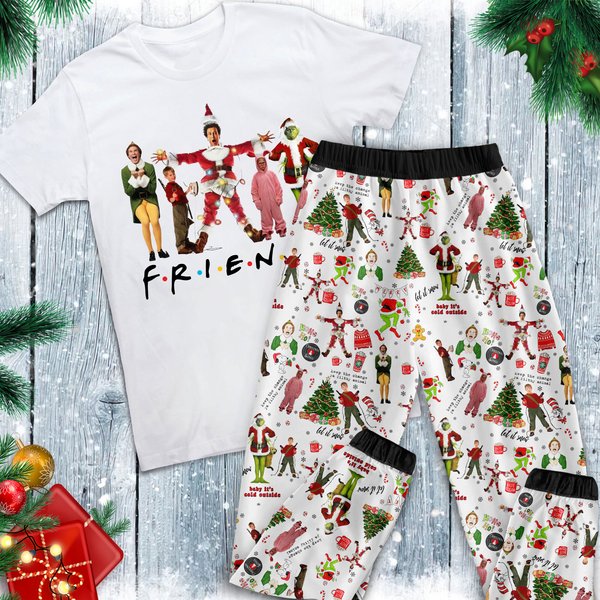 Friends Christmas Pajamas Set - Perfect For Holiday Gatherings-image