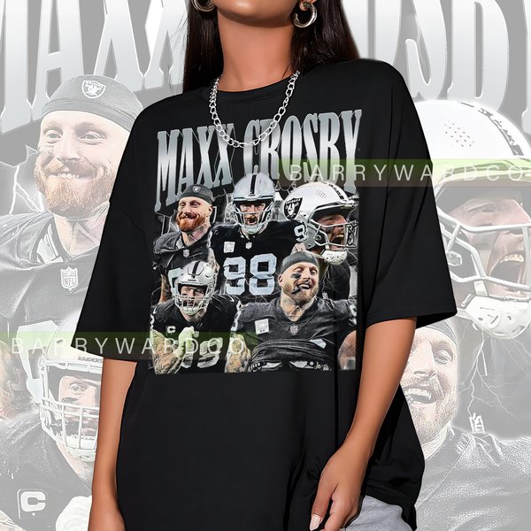 Maxx Crosby Vintage 90S Shirt, Maxx Crosby Graphic Tee, Football Shirt-image