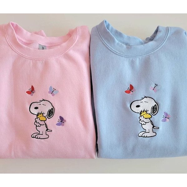 Snoopy With Butterfly Halloween Embroidered Sweatshirt-image