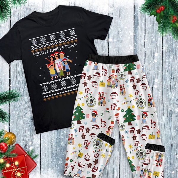 B0bs Burgers Family Christmas Pajamas Set 2023