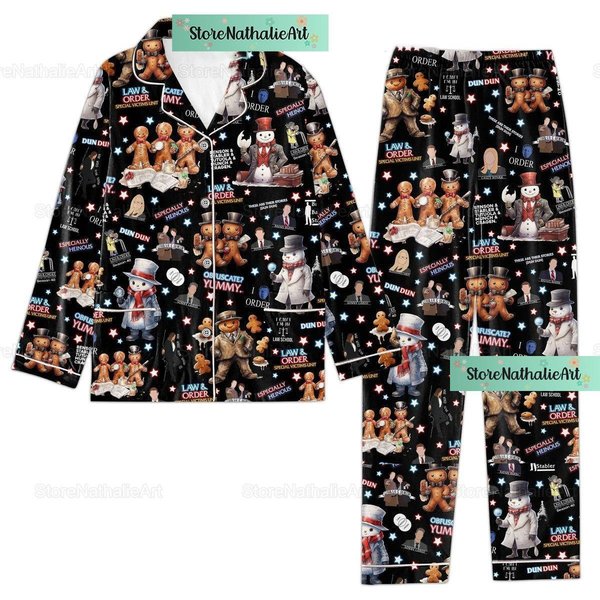 Christmas Law And Order Pajamas, Law&order Pajamas Set, Law And Order Xmas Pajamas